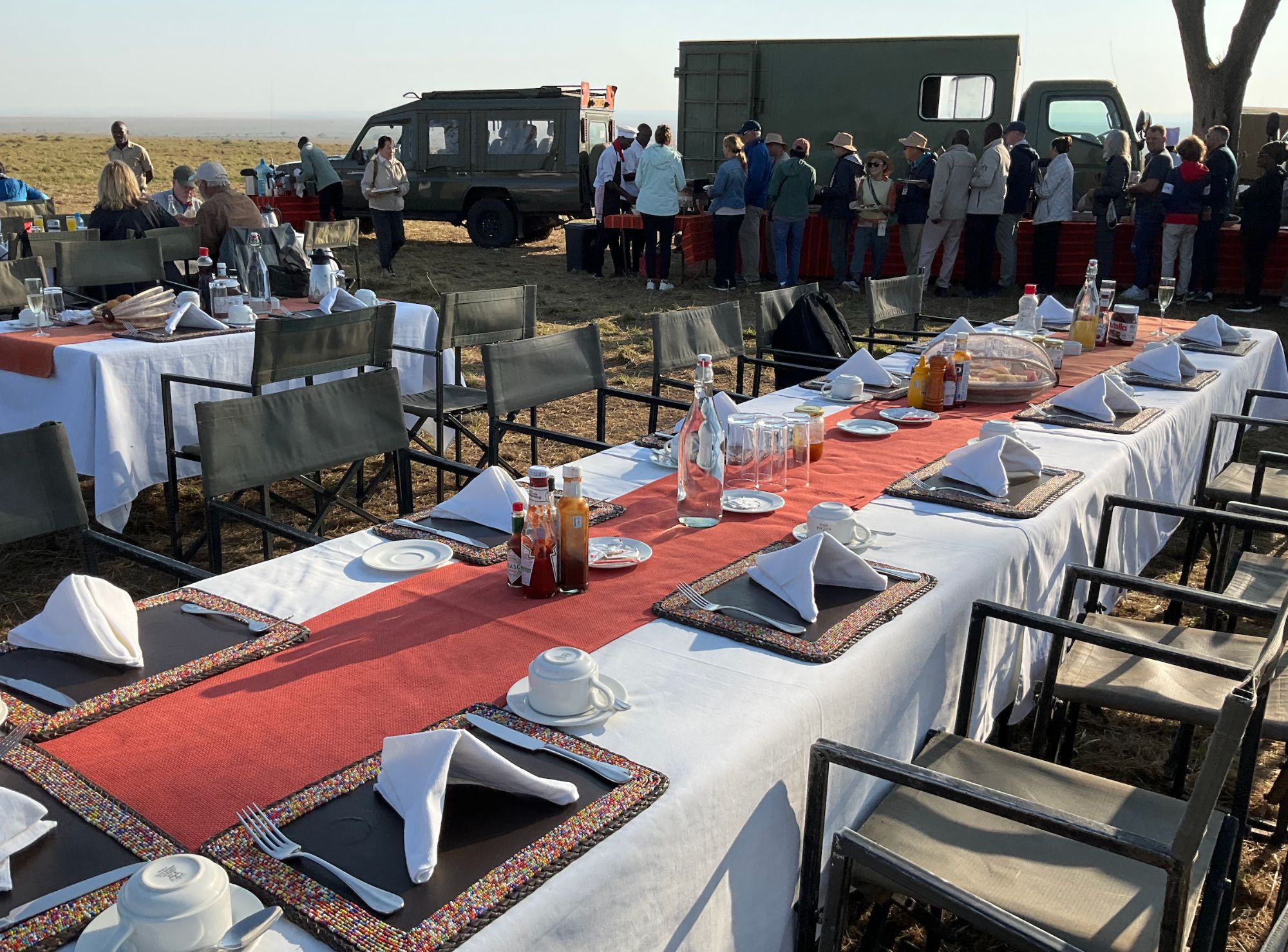 Hot air balloon interior with flame burner firing during Kenya safari flight preparation